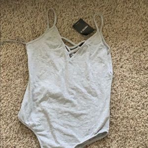forever 21 gray bodysuit